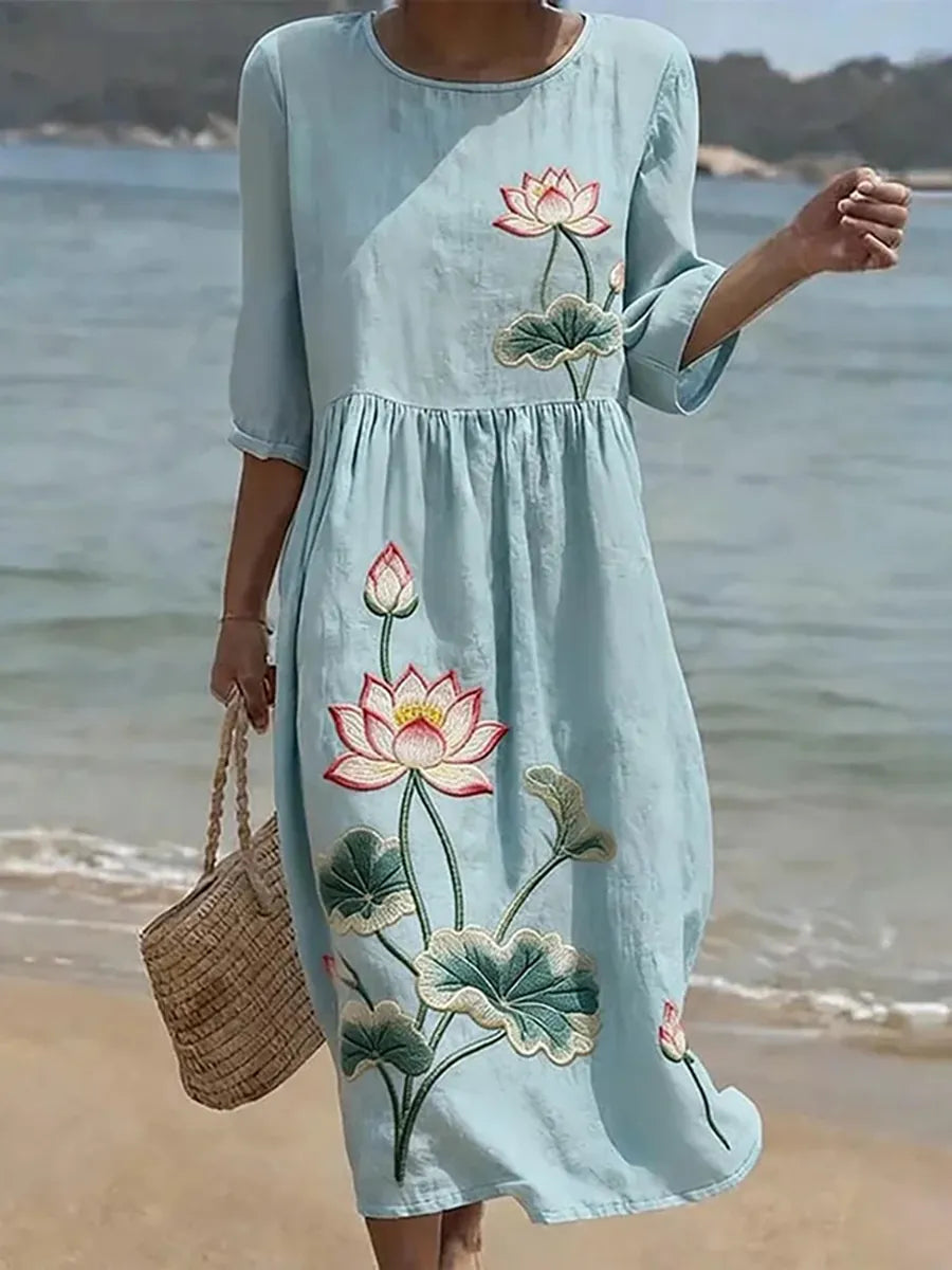 Magdalena | Legeres Damenkleid mit Blumenmuster