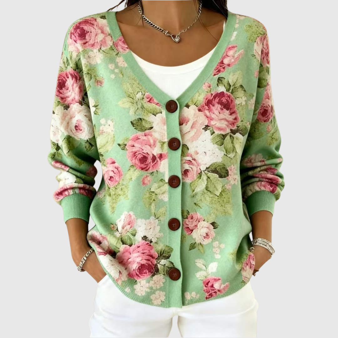 Rose | Bequemer Strickcardigan mit Knöpfen