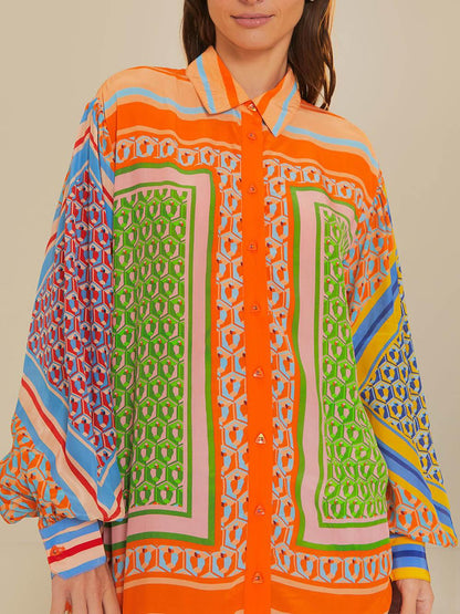 Anneliese | Einzigartige Bluse Colorata mit Look tropisch