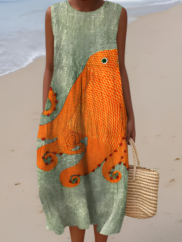 Nicole | Midikleid mit Ozean-Look