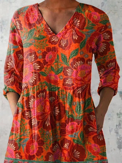 Cordula | Lange Bluse mit V-Ausschnitt