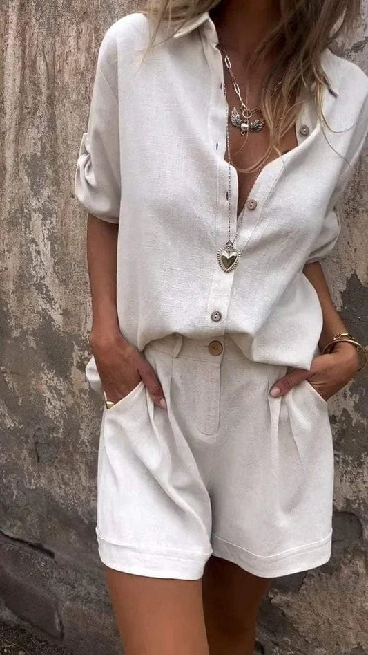 Magdalena | Luftiges geknöpftes Set