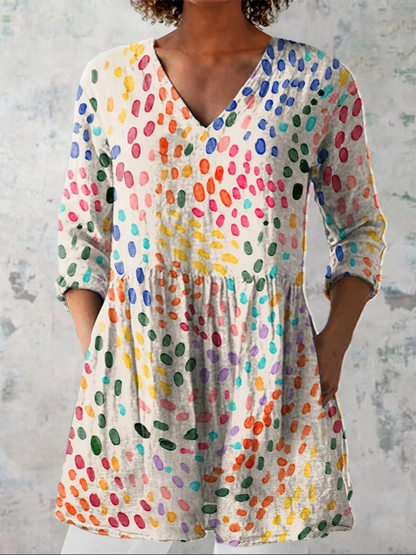 Ivonne | Lange Bluse mit V-Ausschnitt