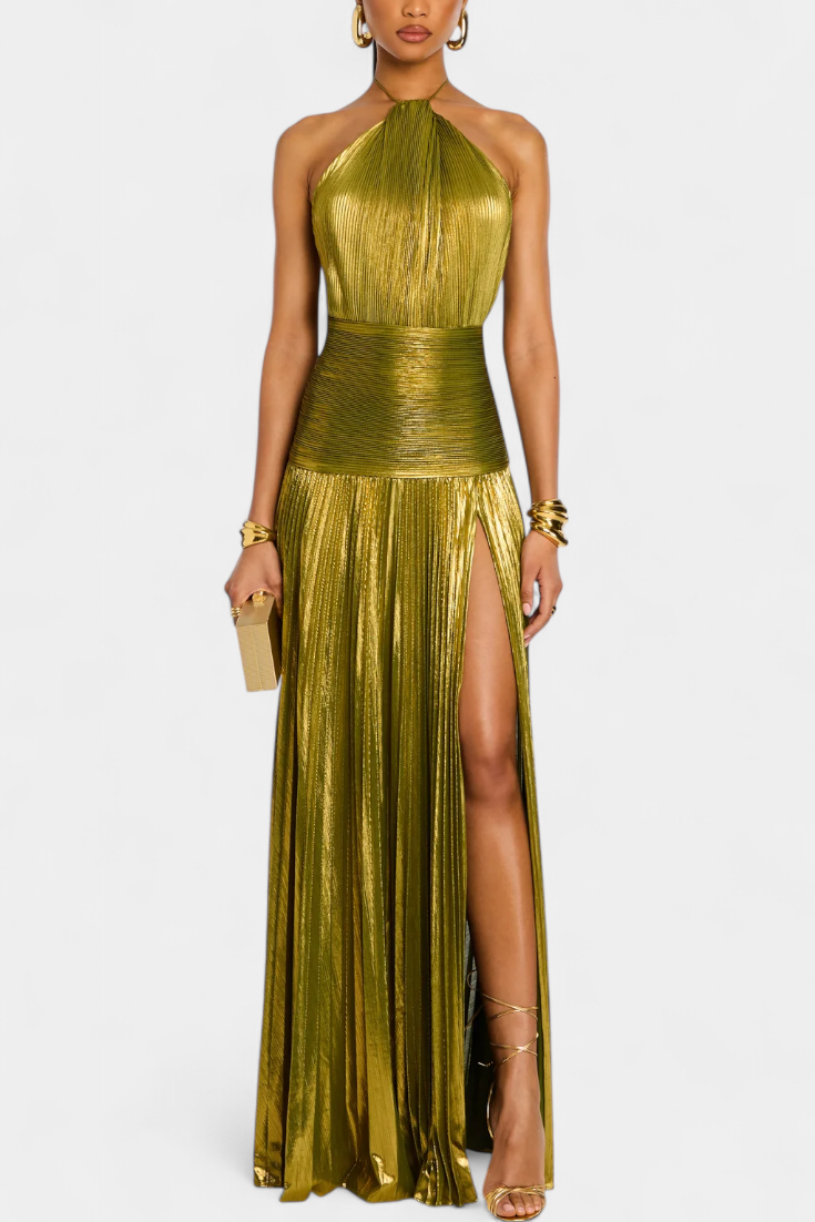 Marlies | Kleid Halter Aperto sulla Schiena Metallico