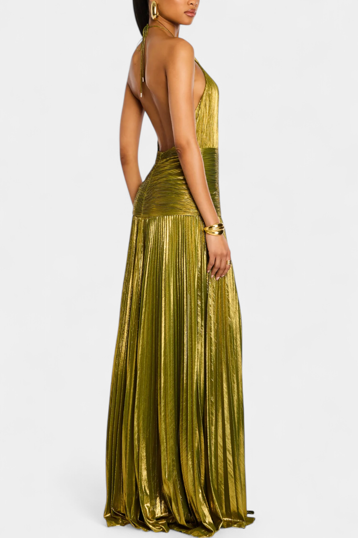 Marlies | Kleid Halter Aperto sulla Schiena Metallico