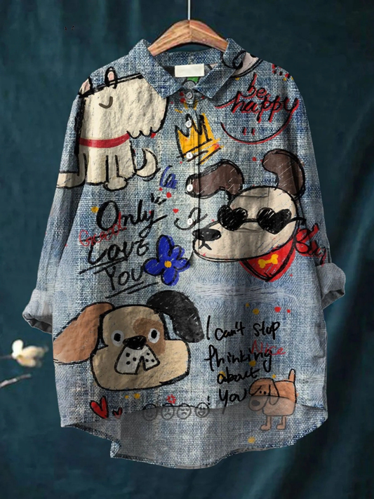 Lotte | Legeres T-Shirt mit niedlicher Hunde-Kunst