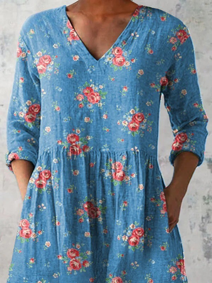 Mechthild | Lange Bluse mit V-Ausschnitt