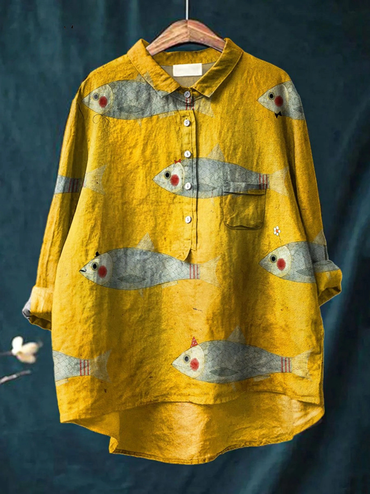 Martha | Legeres T-Shirt mit Vintage-Fischkunst