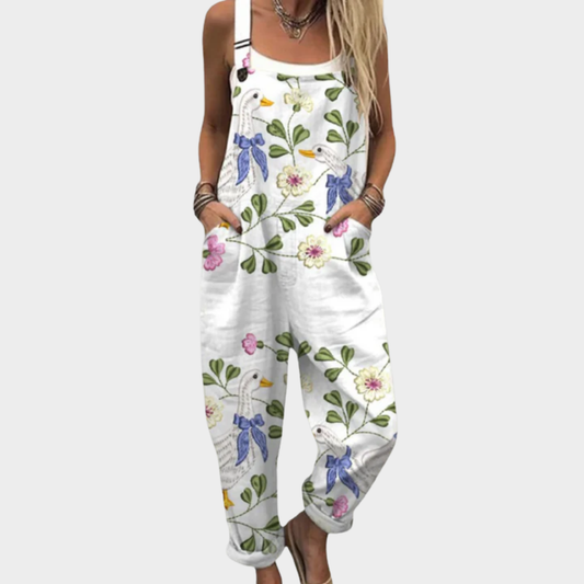 Bequeme bedruckte Latzhose