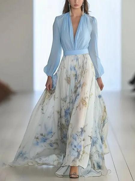 Tilda | Kleid maxi mit Blumenprint mozzafiato und V-Ausschnitt