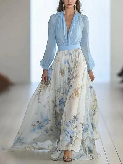Tilda | Kleid maxi mit Blumenprint mozzafiato und V-Ausschnitt