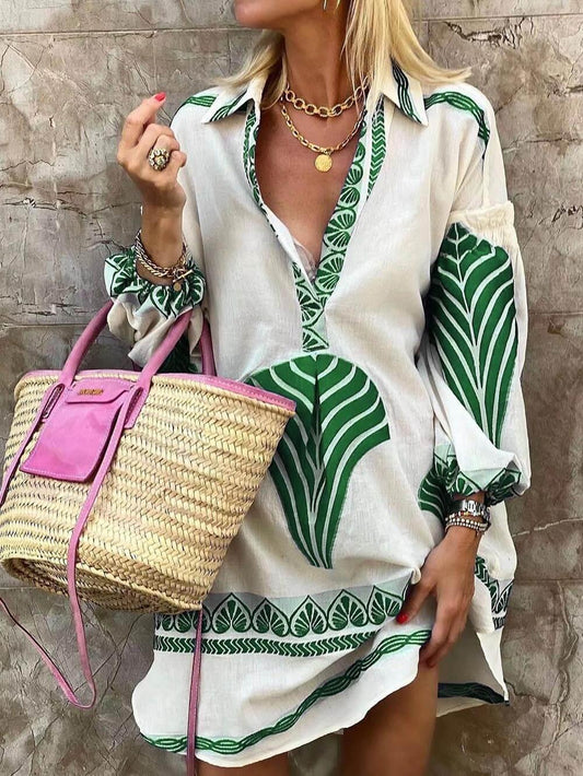 Theresa | Minikleid Sommer mit einzigartigem Print Semplice und tropisch