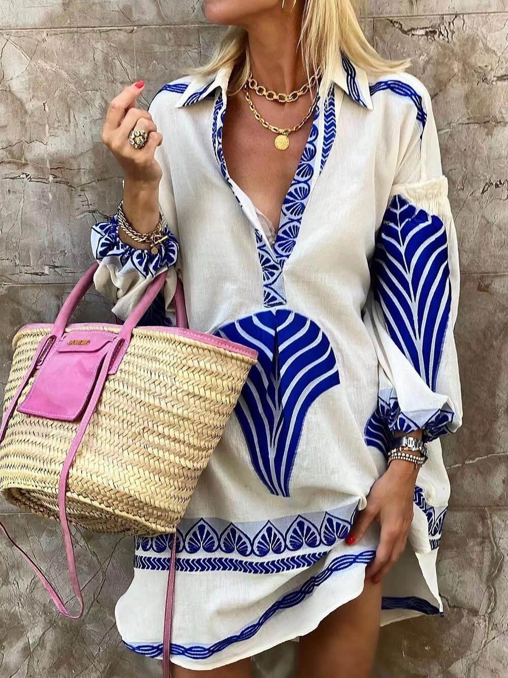 Theresa | Minikleid Sommer mit einzigartigem Print Semplice und tropisch