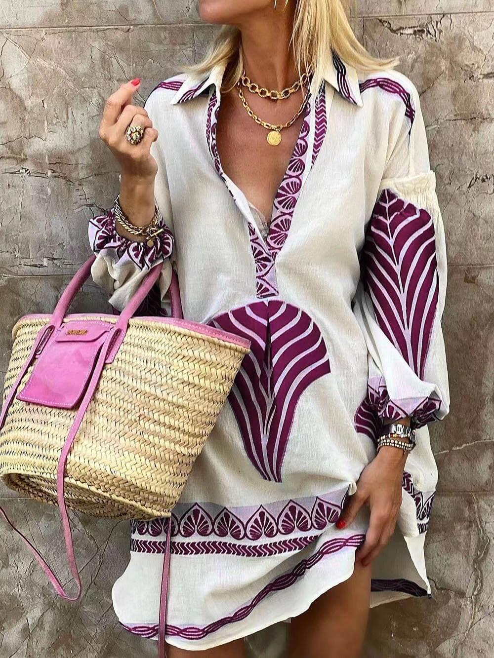 Theresa | Minikleid Sommer mit einzigartigem Print Semplice und tropisch