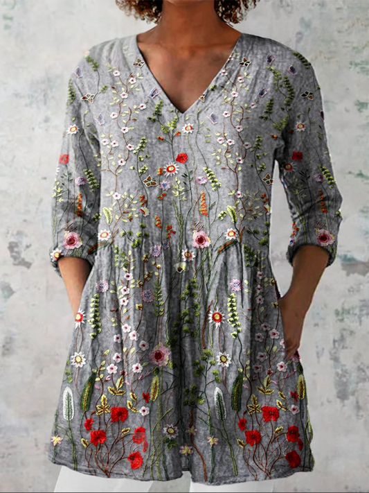 Josephine | Lange Bluse mit V-Ausschnitt