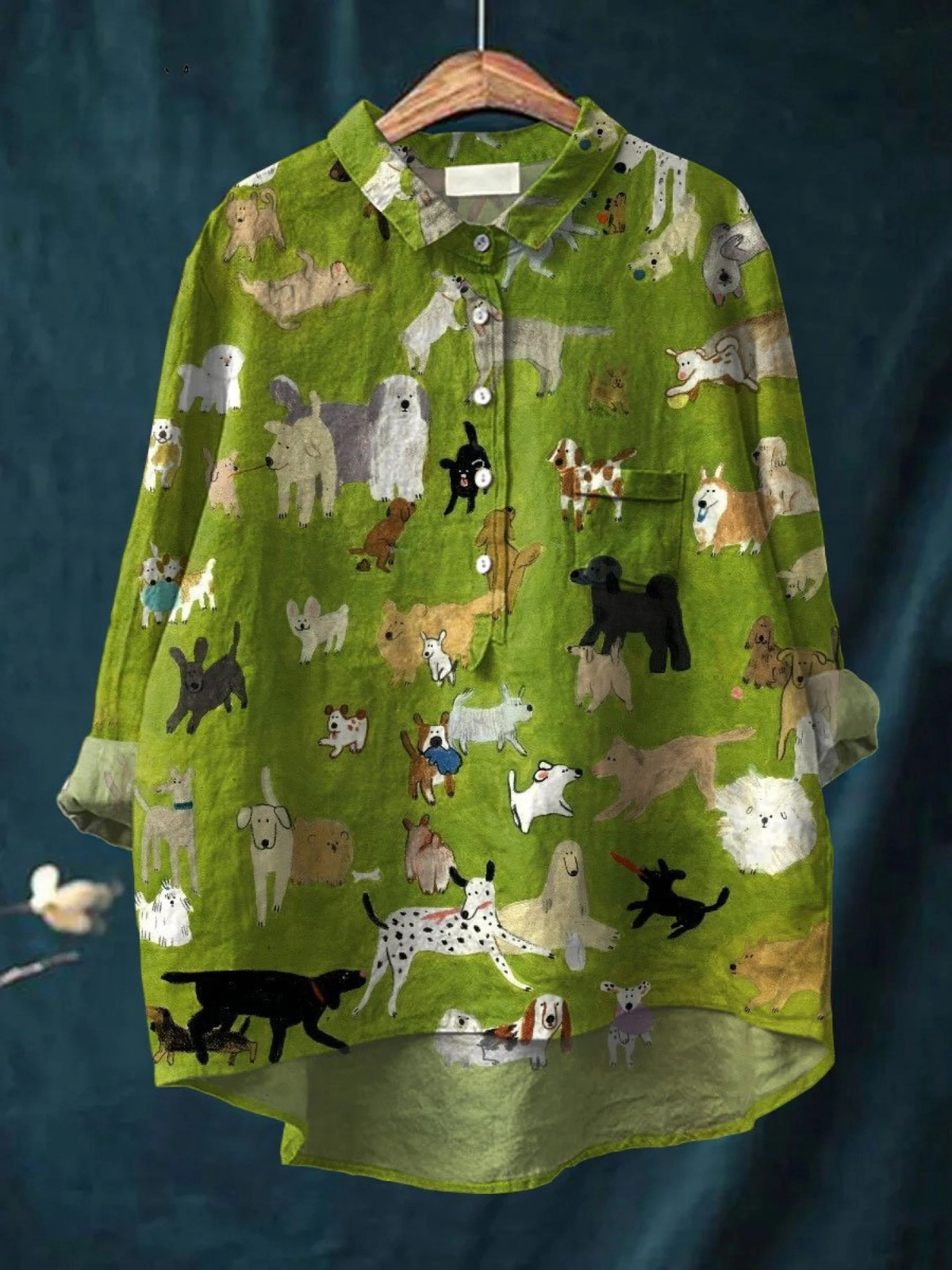 Paula | Legeres T-Shirt mit Hunde-Kunstprint