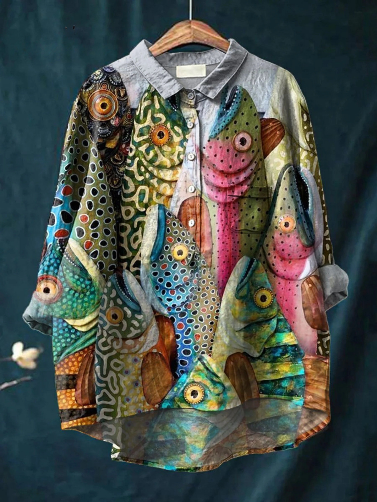 Rose | Legeres T-Shirt im Vintage-Stil mit witzigem Fischmotiv