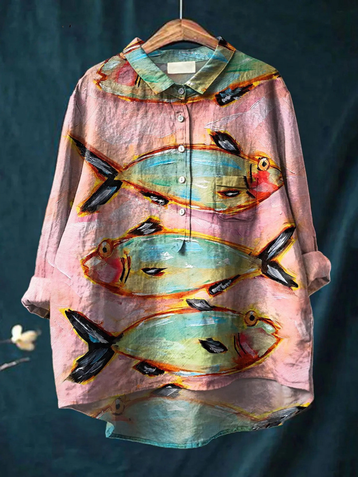 Ida | Legeres Damen-T-Shirt mit Vintage-Fischkunst