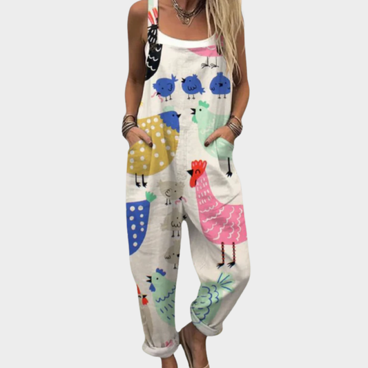 Bequeme bedruckte Latzhose