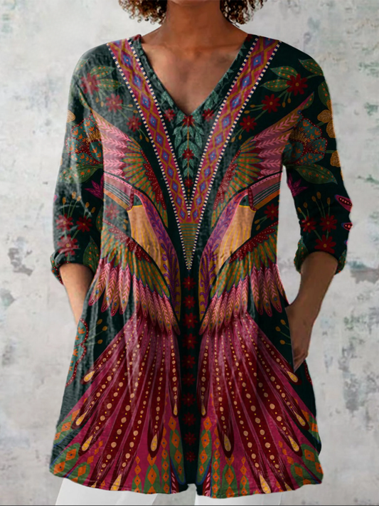 Lore | Lange Bluse mit V-Ausschnitt