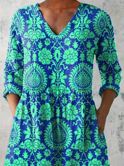 Kornelia | Lange Bluse mit V-Ausschnitt