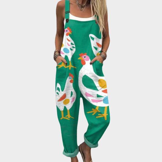 Bequeme bedruckte Latzhose