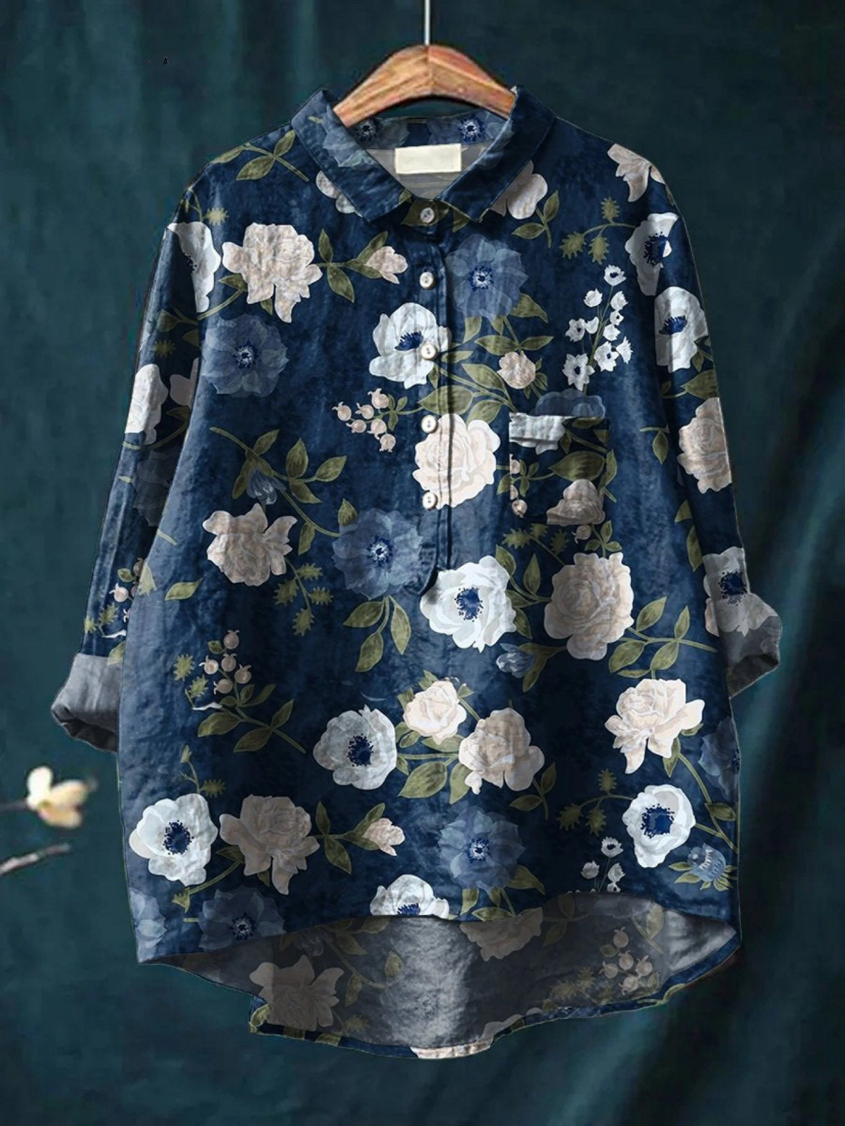 Martha | Legere Bluse mit künstlerischem Blumenprint