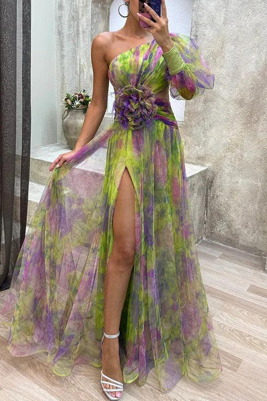 Franziska | Maxikleid plissiert mit Blumenmuster Sommerflucht