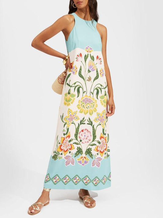 Josefine | Midikleid ärmellos mit Blumenprint Resort Sunshine