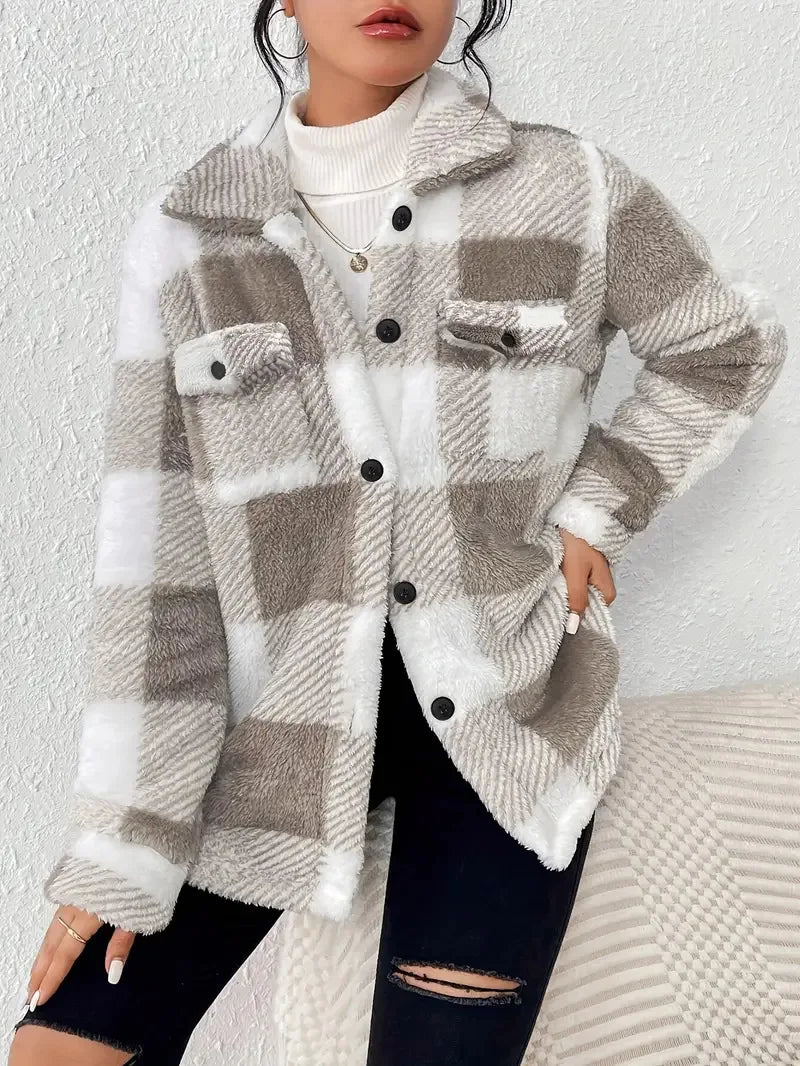 Frieda | Elegante gestreifte Fleecejacke