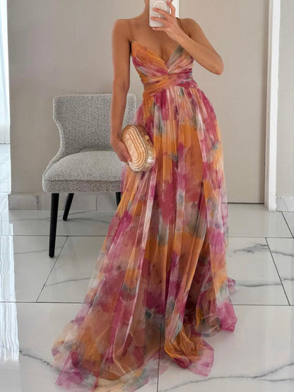 Antonia | Maxikleid Blumenprint mit V-Ausschnitt