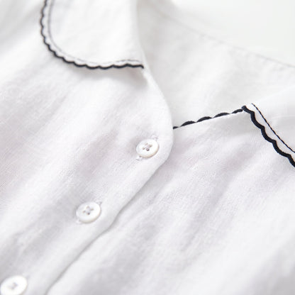 Frieda | Elegantes Baumwoll-Leinen-Kleid mit Halbarm